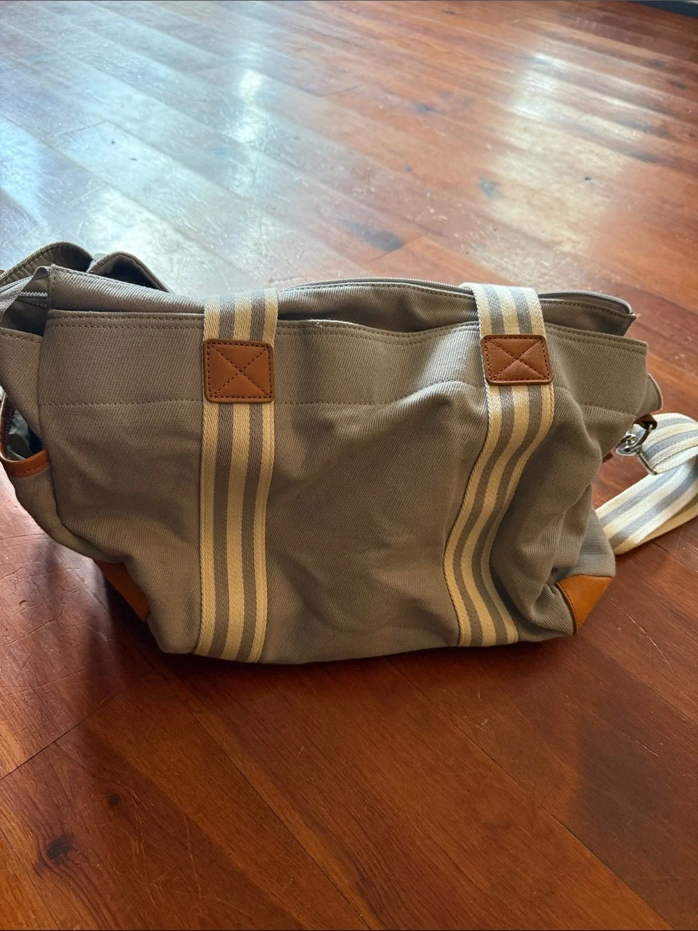 Pottery Barn Kids Diaper Bag Crossbody Messenger Bag with Cream Stripe